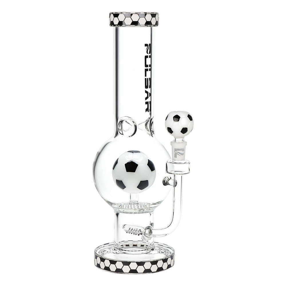 Pulsar Soccer Celebration Bubble Base Glass Water Pipe – 12.6″ / 14mm F