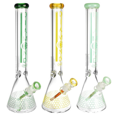 Diamond Glass Gold Dalmont Water Pipe - 17"/14mm F/Clrs Vary