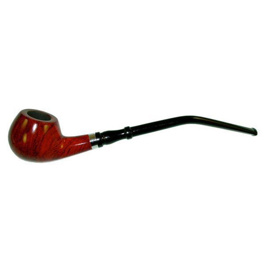 Pulsar Shire Pipes Churchwarden Cherry Wood Tobacco Pipe w/Bent Stem | 7.5″
