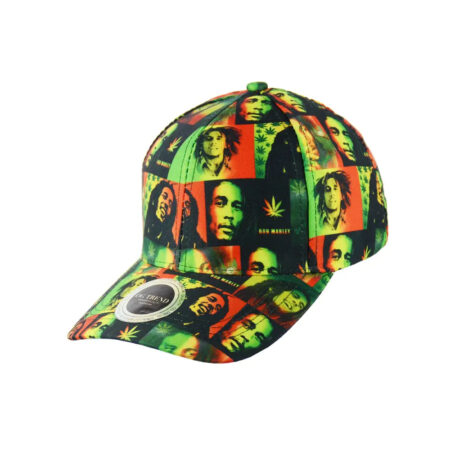 Rasta Color Print Baseball Hat 100% Polyester