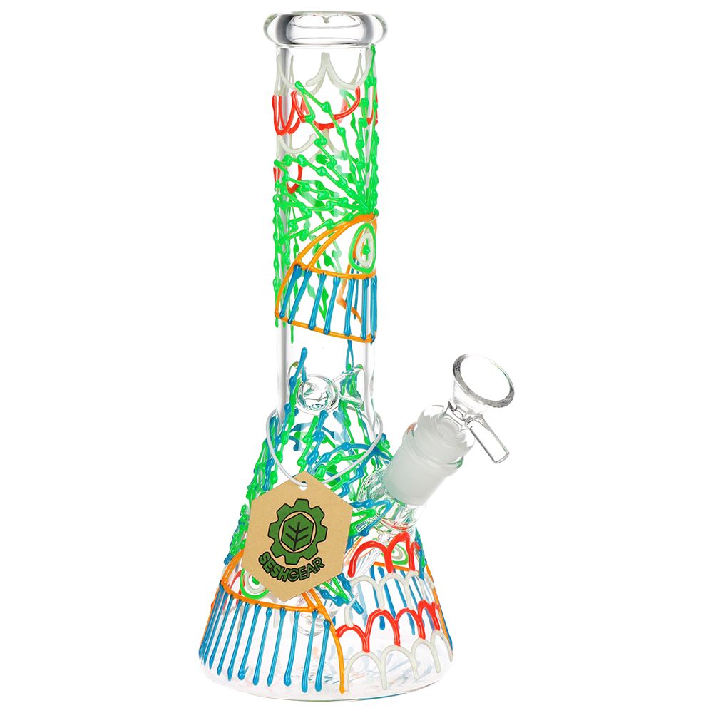 SeshGear 420 Drizzle G.I.T.D Beaker Glass Water Pipe – 10″ / 14mm F