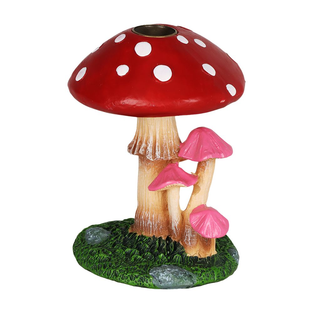 Sprouting Shrooms Backflow Polyresin Incense Burner – 4.25″