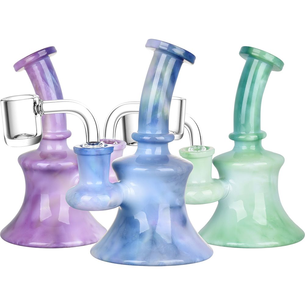 Marbled Tie Dye Mini Glass Dab Rig – 5″ / 14mm F