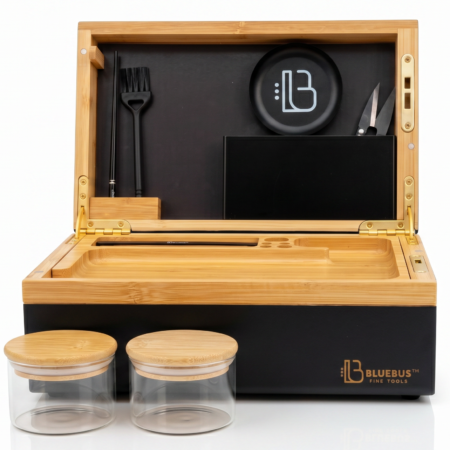 GOLDEN ROLLER BOX — Premium Bamboo Herb Box with Key Lock | BlueBus Fine Tools