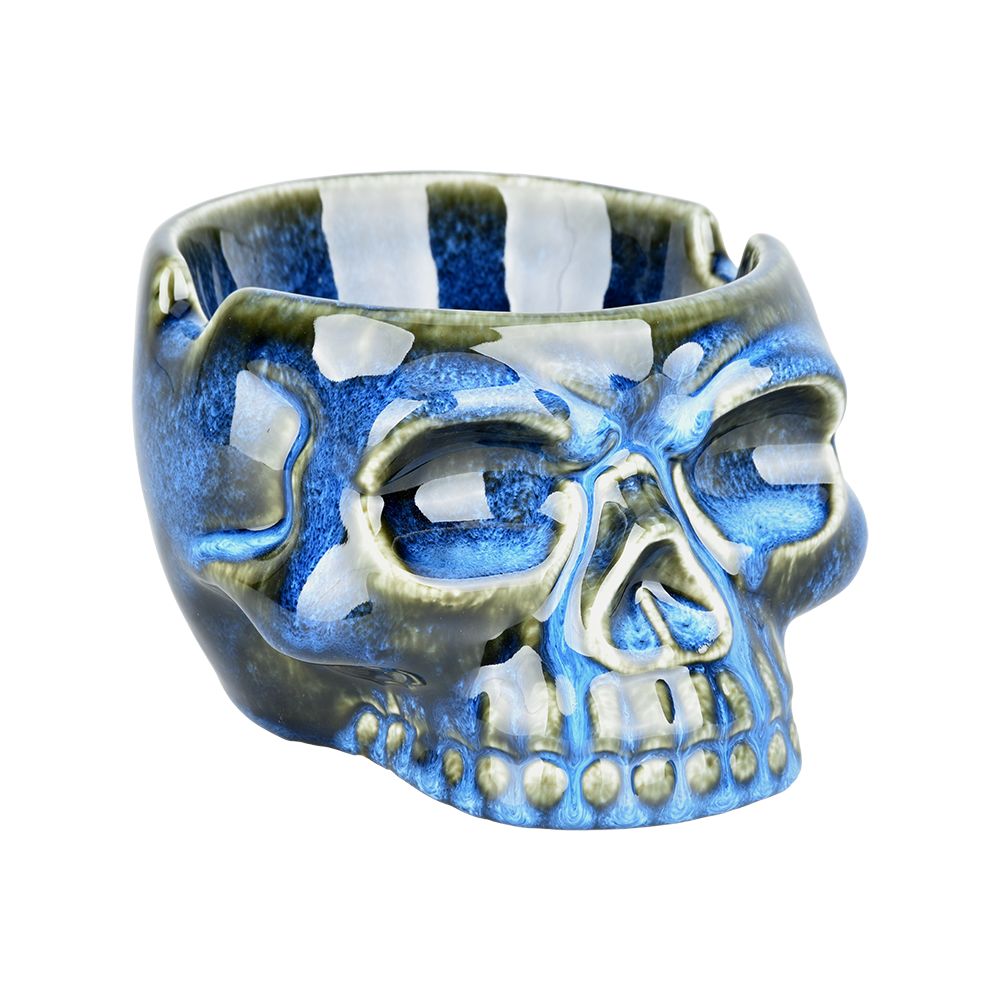Glazed Skull Ashtray – 4.75″