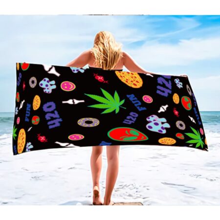 Extraterrestrial Alien Leaf Beach Towel for Cosmic Comfort