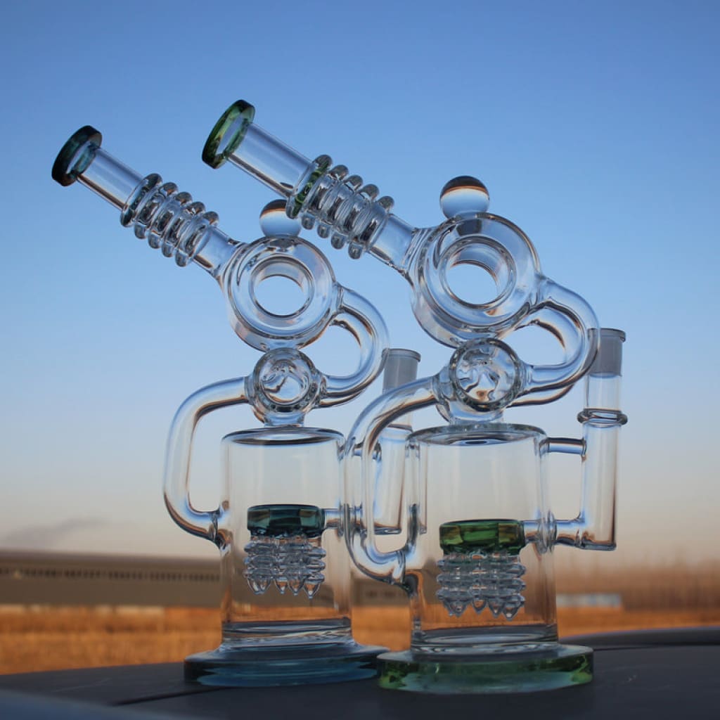 Daze Supply Ergonomic Recycler Water Pipe, Angled Mouthpiece