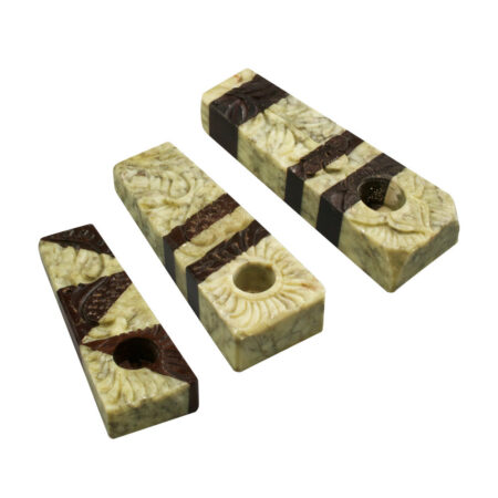 Stone & Wood Pipe - 3.5" / Assorted Designs 9pcs