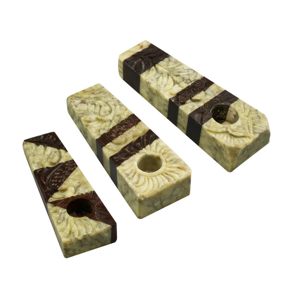 Stone & Wood Pipe – 3.5″ / Assorted Designs 9pcs
