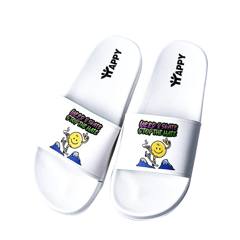 Skate Culture ‘Stop The Hate’ Print Slide Sandals