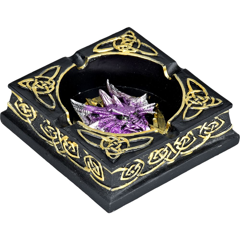Celtic Dragon Polyresin Ashtray – 4.5″