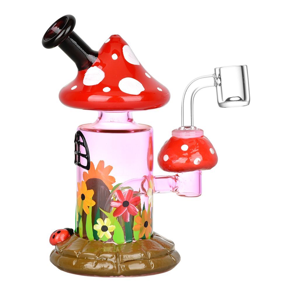 Magic Shroom Garden Glow In The Dark Glass Dab Rig – 6.25″ / 14mm F