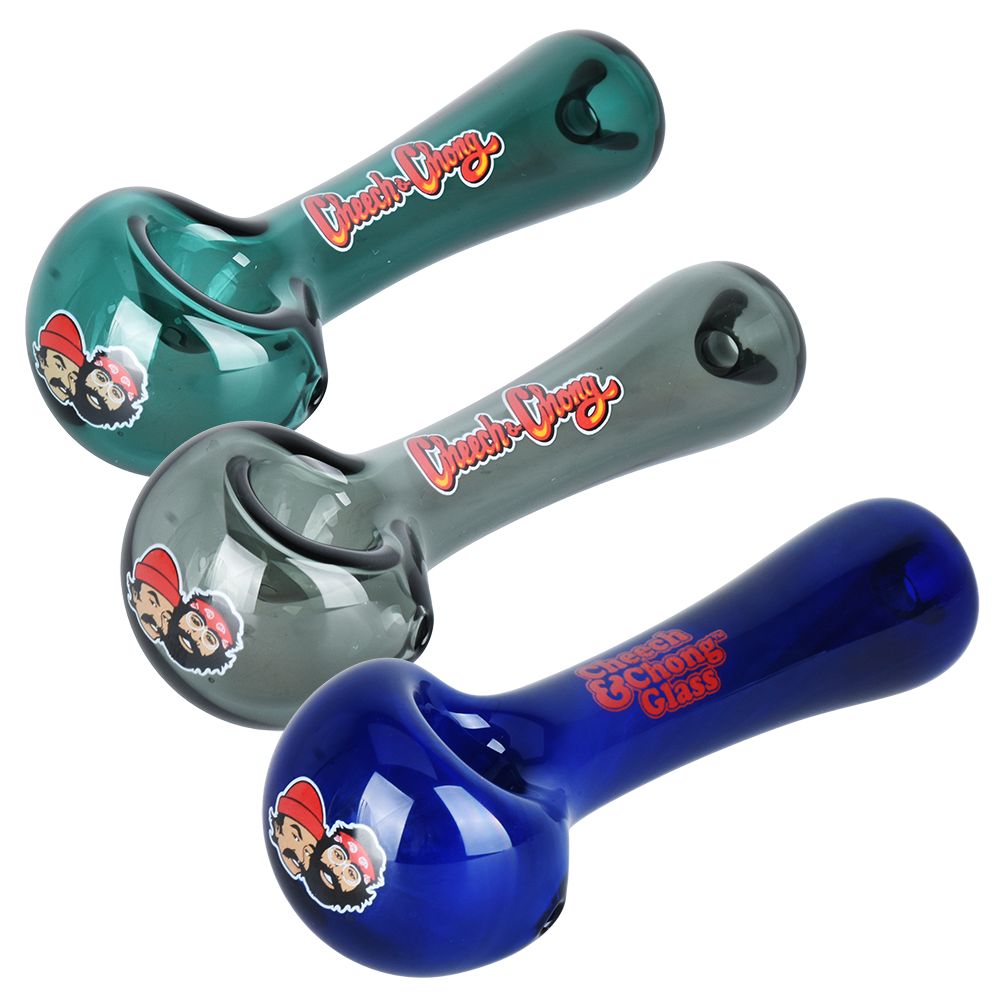Cheech & Chong Glass Happy Herbs Spoon Pipe | 4.5″