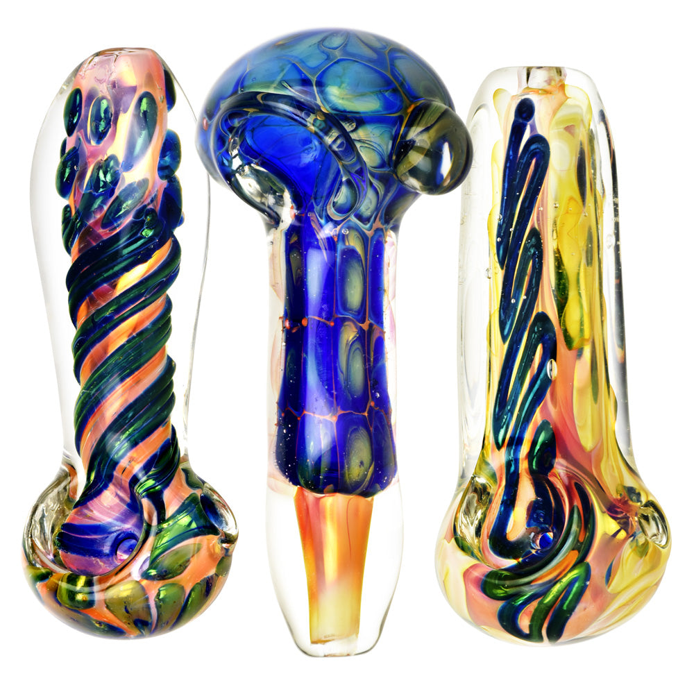 Metallic Fumed Glass Spoon Pipe- 3.75″