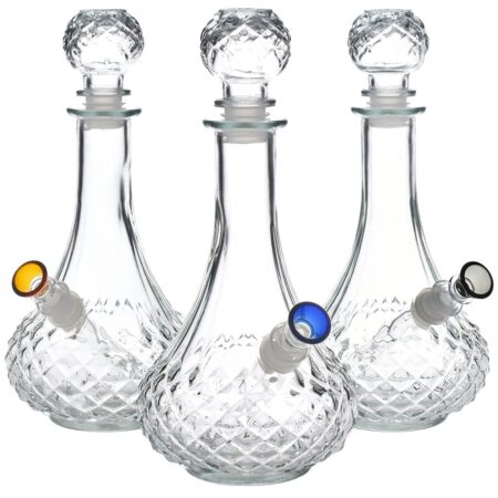 Vintage Decanter Style Glass Bong w/ Cap – 8.25″/ Long Neck