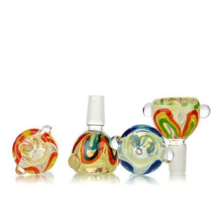 14mm Male Fume Glass Bowl Flower Design Smoking Accessory