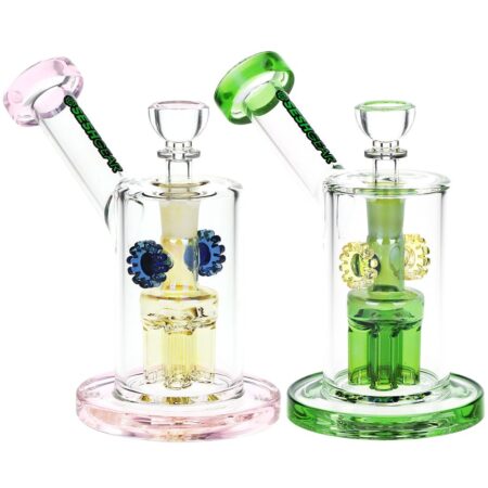 SeshGear Steampunk Gears Fumed Perc Glass Water Pipe | 6.5″ | 14mm F