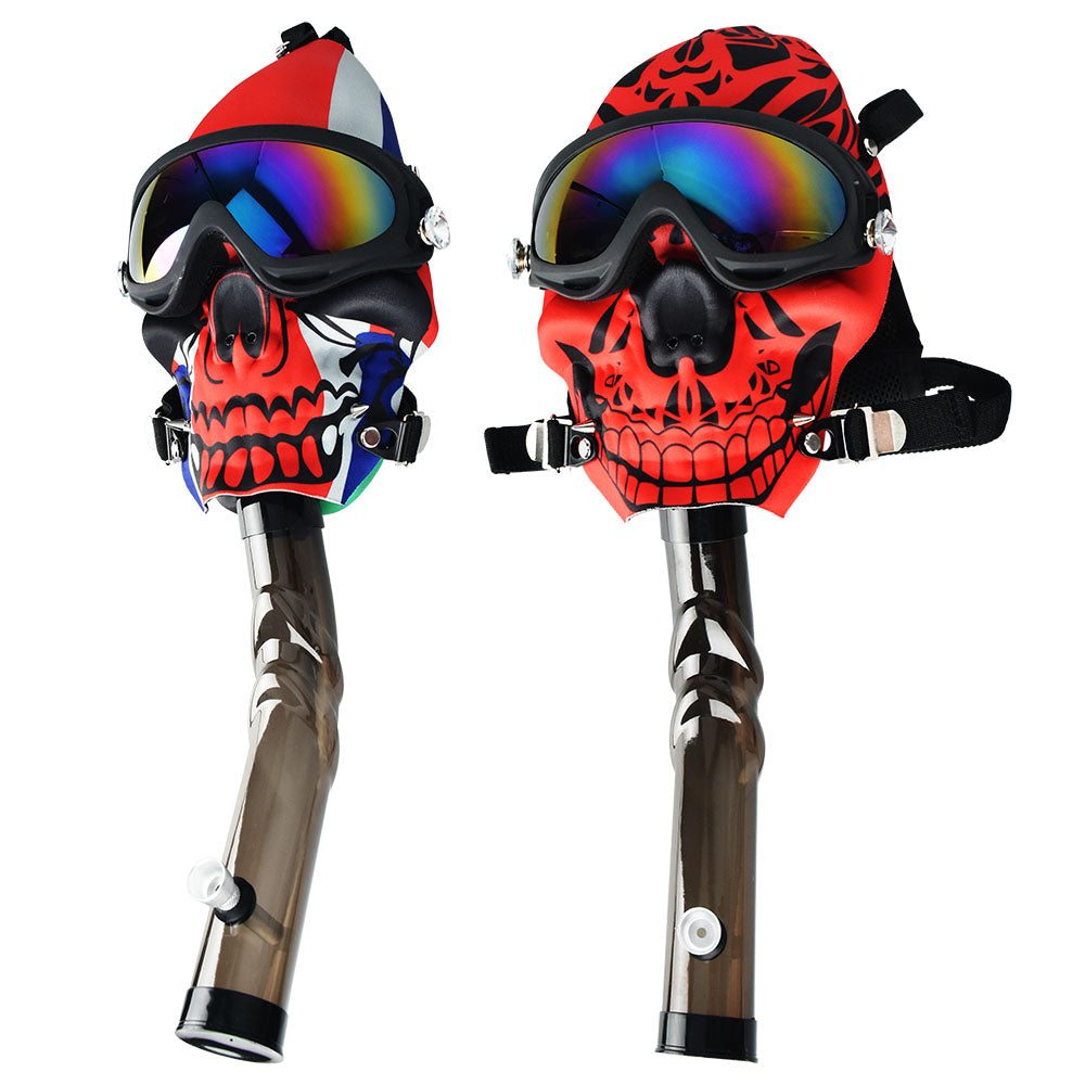 Ski Goggle Gas Mask w/ Acrylic Water Pipe – 18″/Assorted Styles