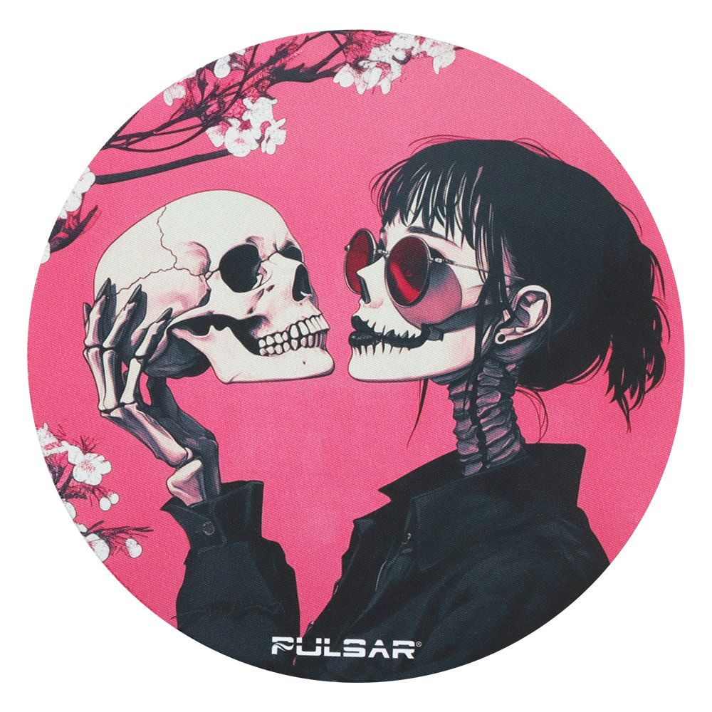 Pulsar DabPadz Fabric Top Dab Mat – Sakura Skulls / 8″