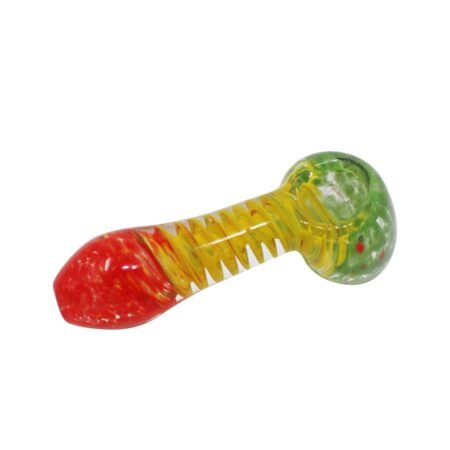 Rasta Glass Pipe with Iconic Color Ways in Borosilicate Glass