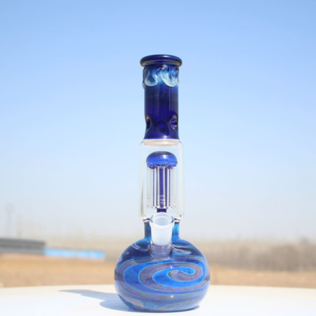 Blue Buddha Glass Beaker Base Bong with Prong Ice Pinch - #2