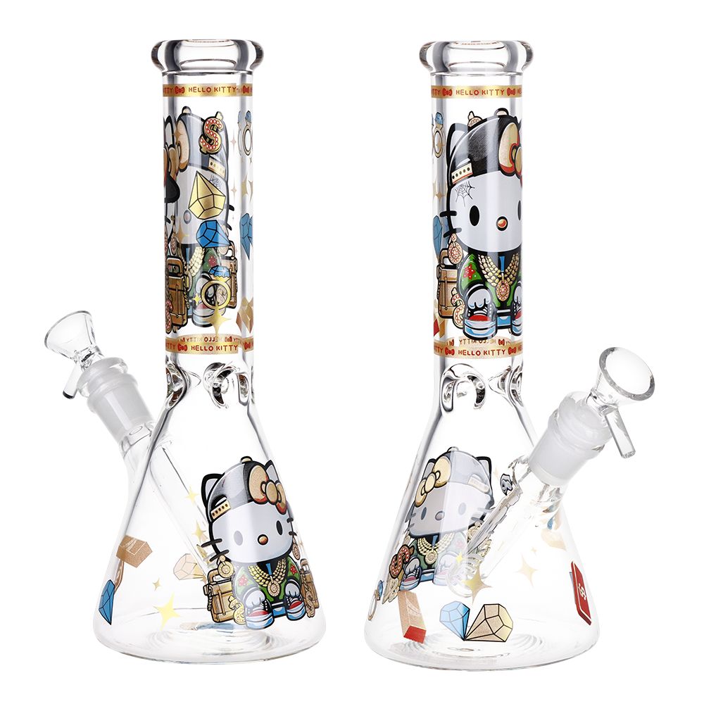 Swagged Out Hello Kitty Beaker Glass Water Pipe – 10″ / 14mm F