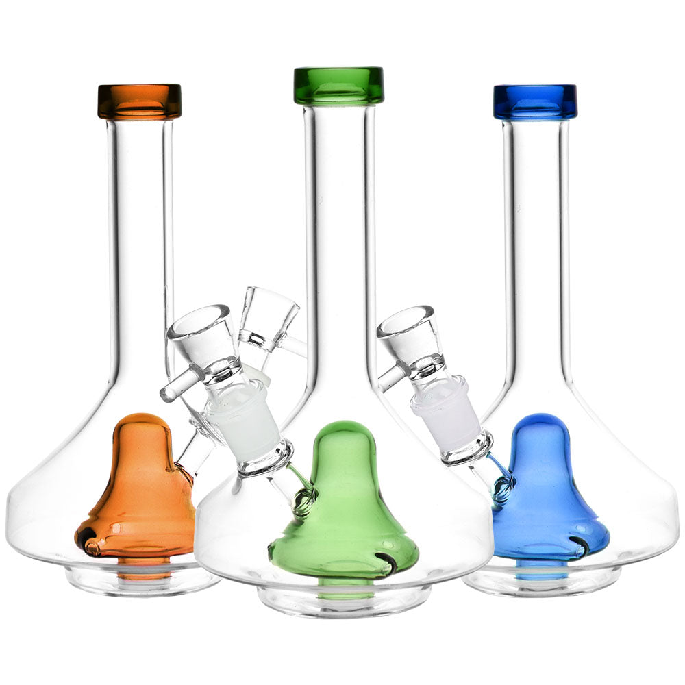 Hues Within Wide Base Glass Water Pipe – 8.25″ / 19mm F / Colors Vary