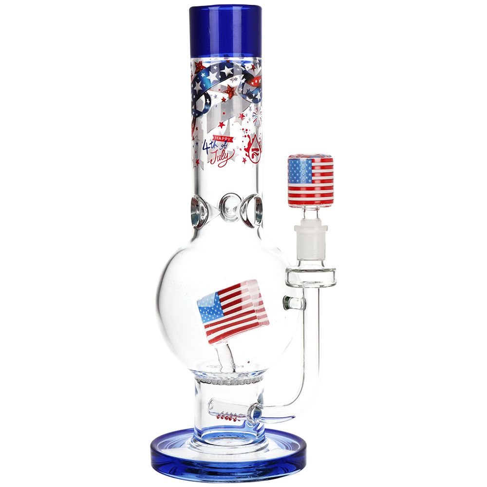 Pulsar American Flag Celebration Bubble Base Glass Water Pipe – 13″ / 14mm F