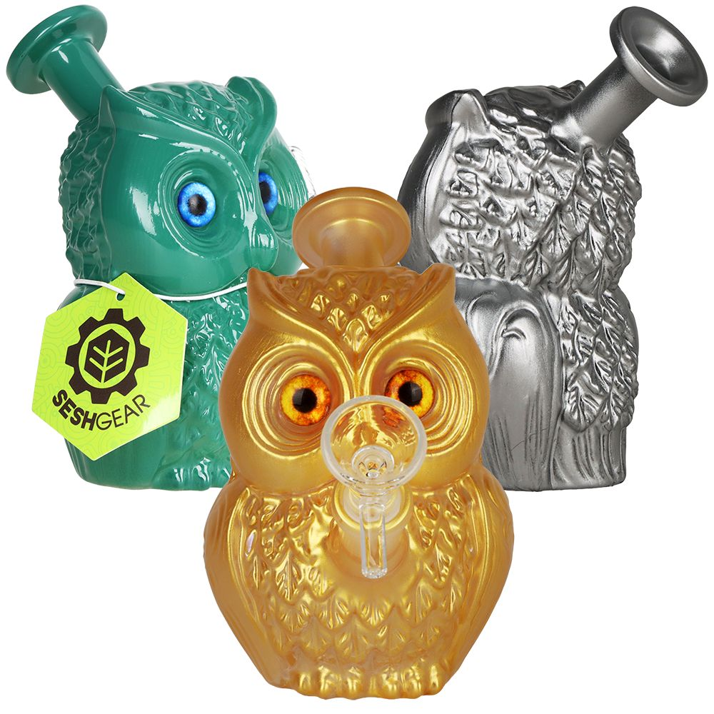 3CT BUNDLE – SeshGear Tiny Hooters Glass Water Pipe – 5″ / 14mm F / Assorted Colors