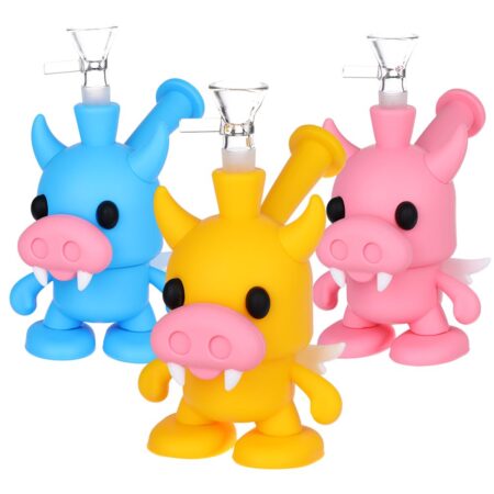 Vampire Cow Silicone Bubbler – 6″ / Colors Vary