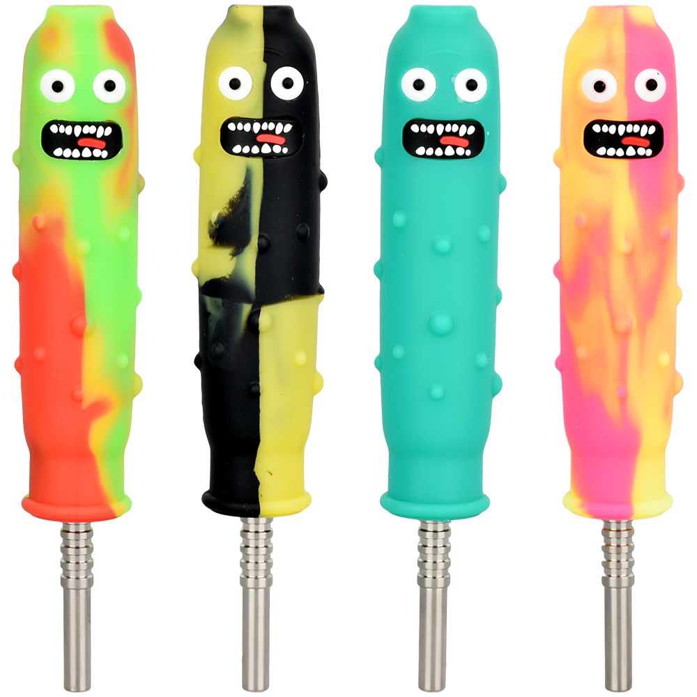 Pickle Richard Silicone Dab Straw + Titanium Tip – 4.75″ / 10ct