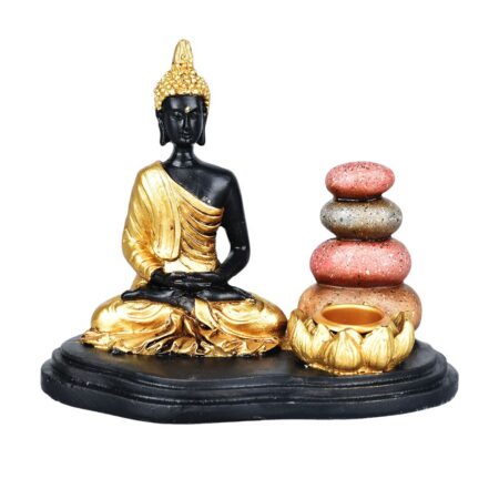 Sitting Buddha & Cairns Dual Incense Burner – 5″
