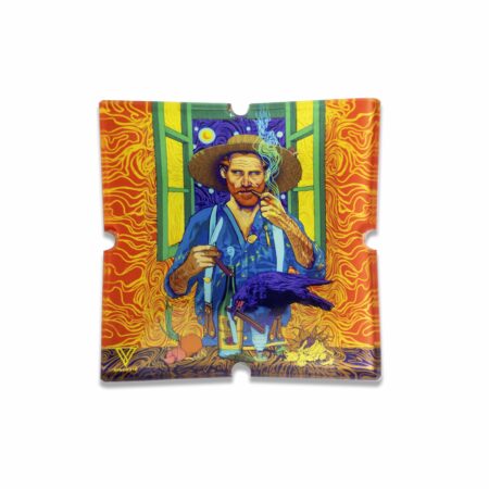 Smoky Night Blazin' Ashtray Glass