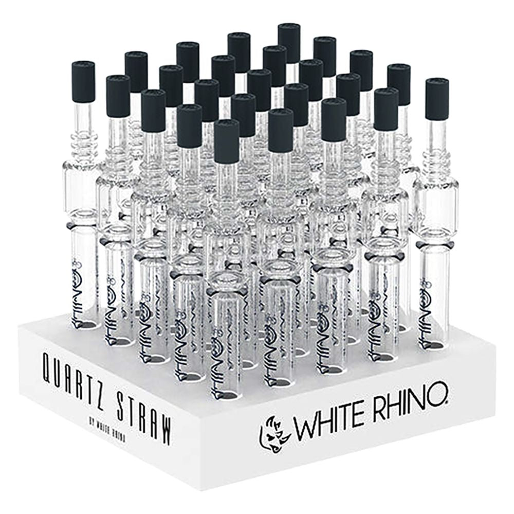 White Rhino Quartz Dab Straw V4 w/ Silicone Cap – 5″ 25ct