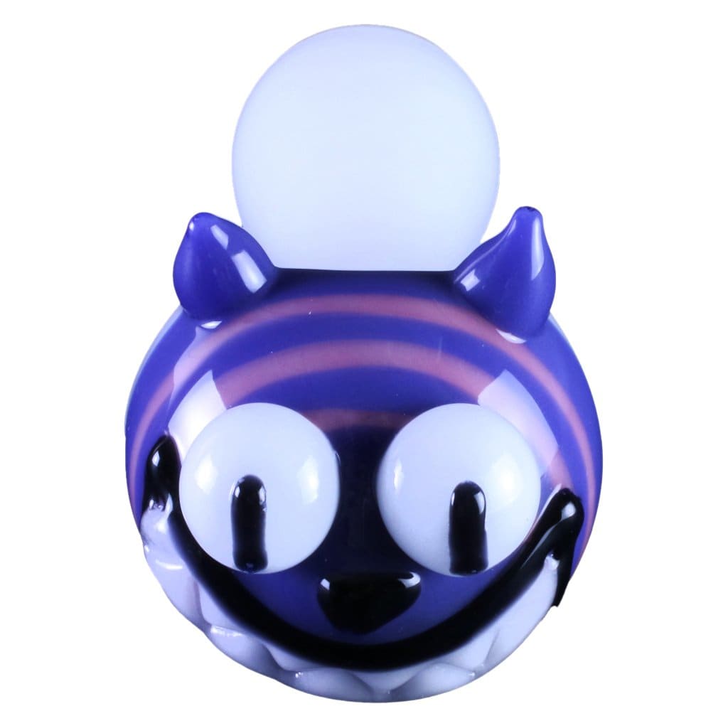 Cheshire Cat Glow in the Dark Glass Marijuana Pipe