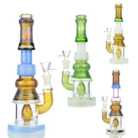 Water Pipe Bubble Trap Art with M9 Perc for Smooth Hits