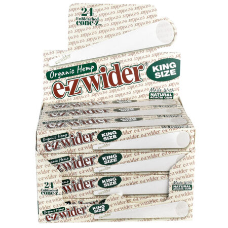 E-Z Wider Organic Hemp Unbleached Cones - 12PC DISP