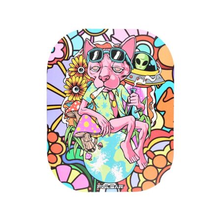 Pulsar Mini Magnetic Rolling Tray Lid - Chill Cat / 7"x5.5"