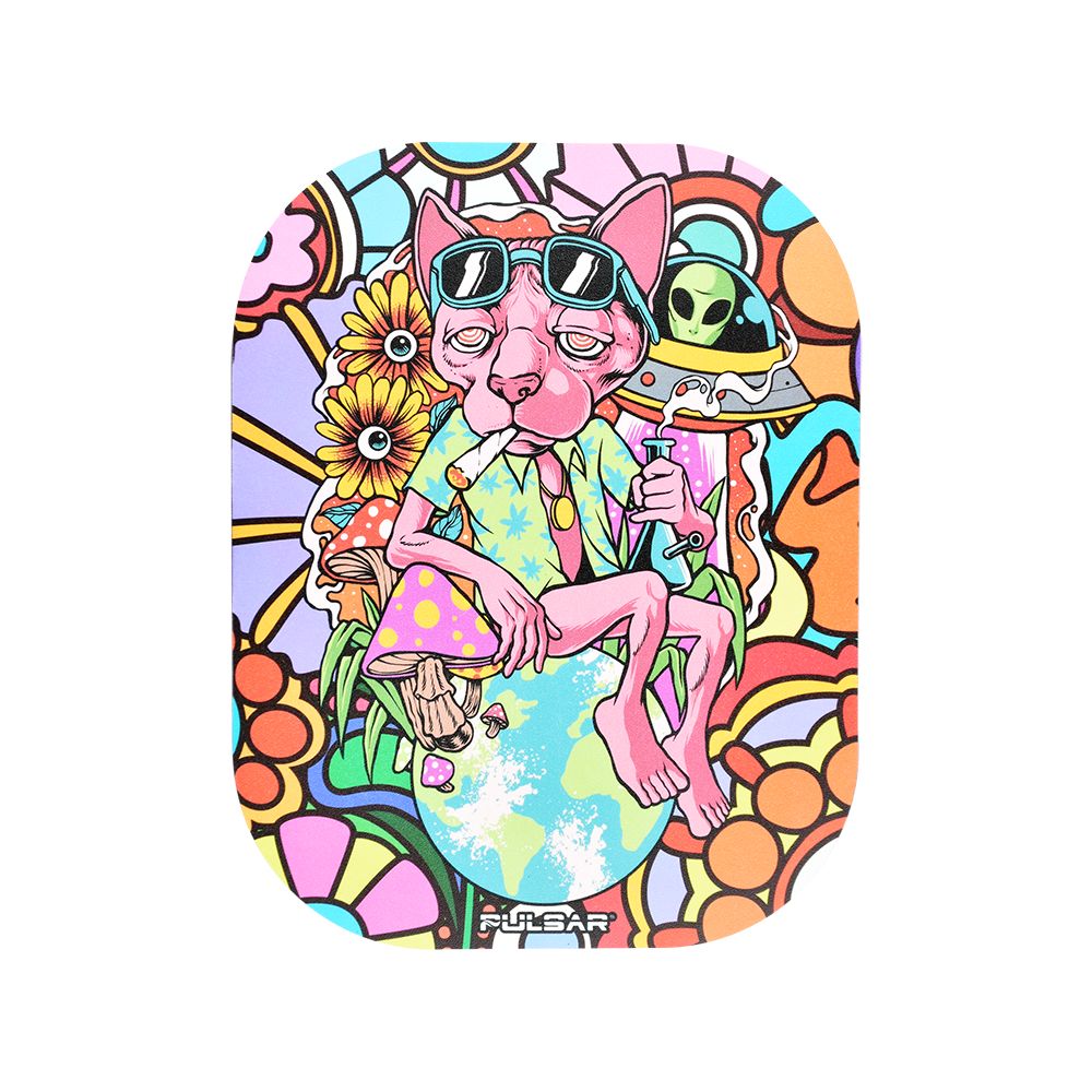 Pulsar Mini Magnetic Rolling Tray Lid – Chill Cat / 7″x5.5″