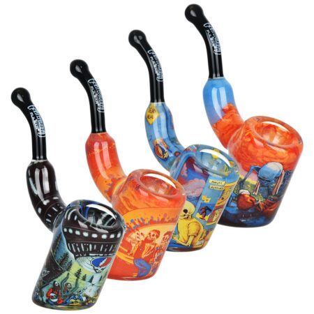Grateful Dead x Pulsar Inside Print Bent Sherlock Pipe | 4″