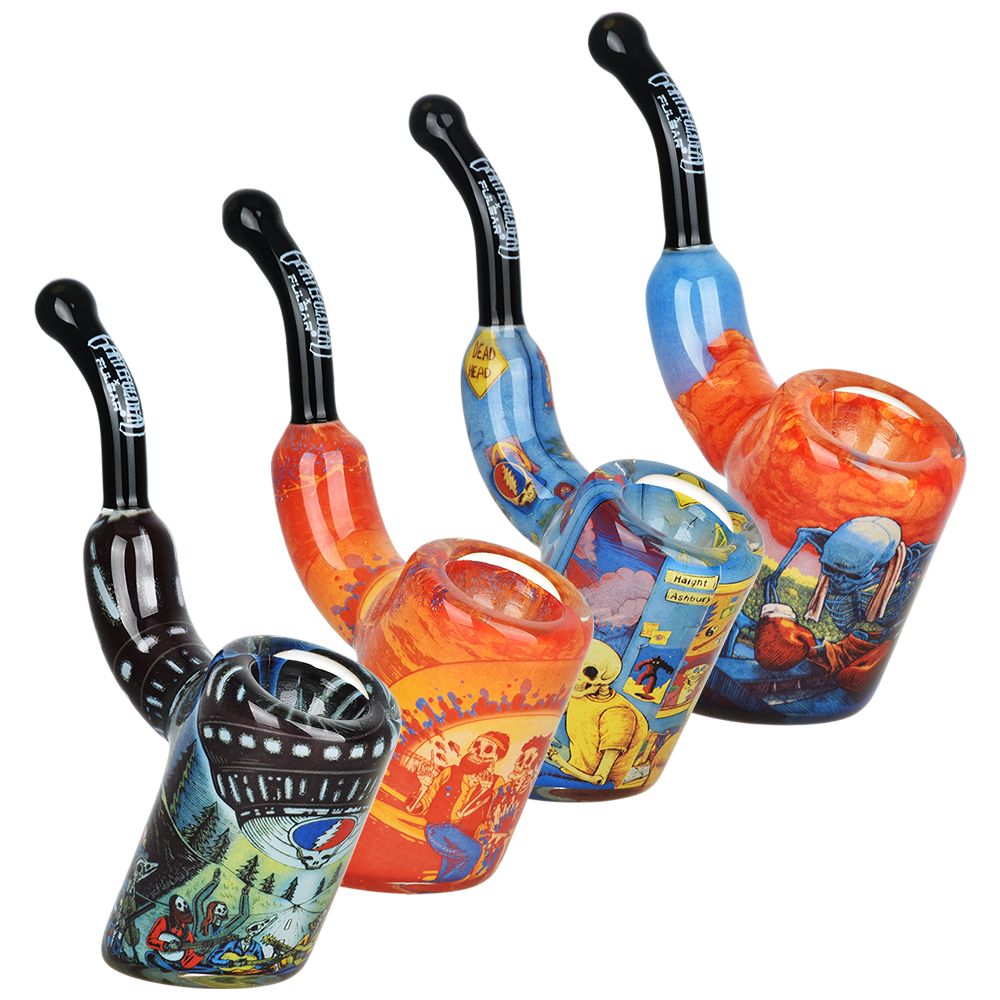 Grateful Dead x Pulsar Inside Print Bent Sherlock Pipe | 4″