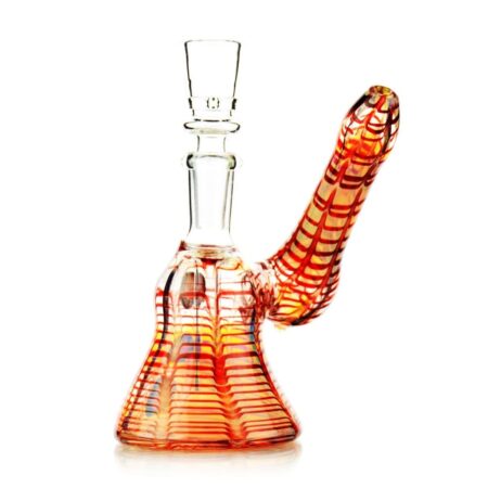 Elegant Stained Glass Arm Glass Bubbler with Decorative Glass Dome