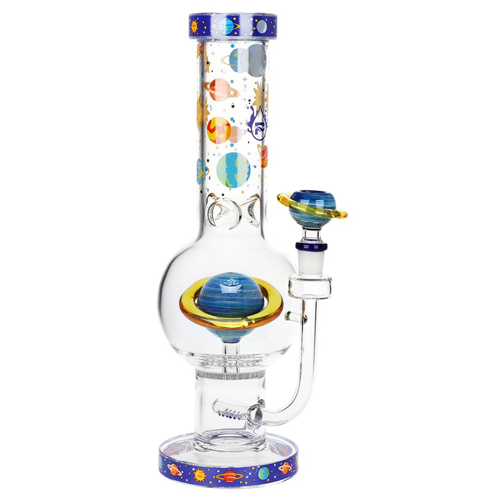 Pulsar Rings of Saturn Bubble Base Glass Water Pipe – 12.75″ / 14mm F