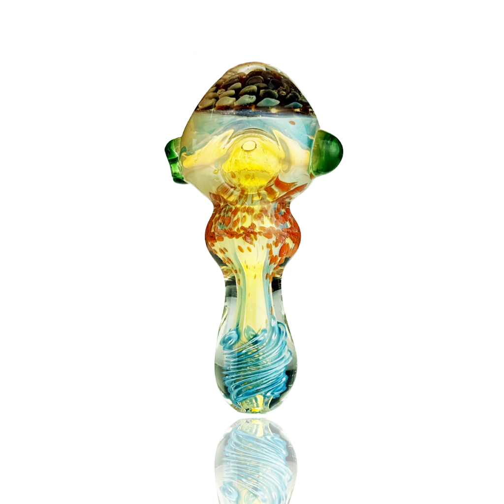 Silver Fume Glass Hand Pipe with Honeycomb