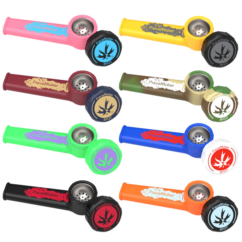 PieceMaker Karma Silicone Pipe – 3.5″ / Colors Vary