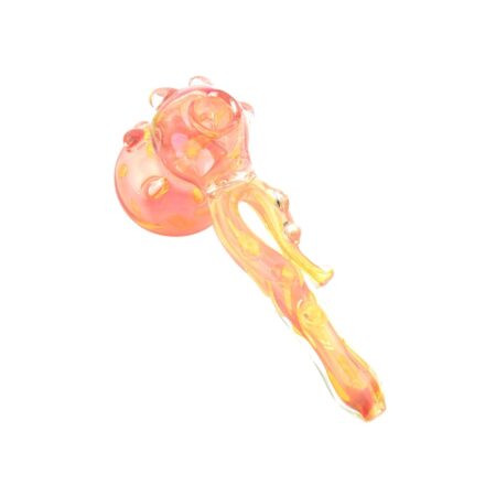 Hammer Bubbler Gold Fume Glass 8 Inch Hand Pipe
