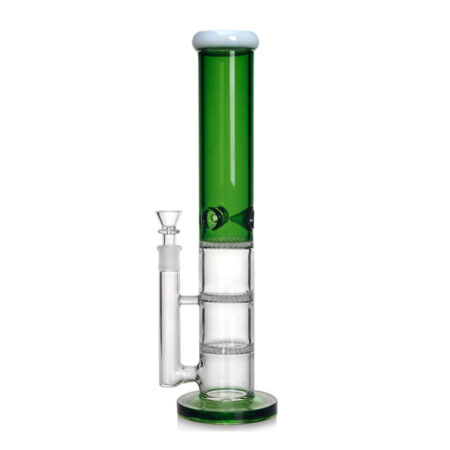 TRIPLE HONEYCOMB PERC SPLIT COLORED TUBE BONG