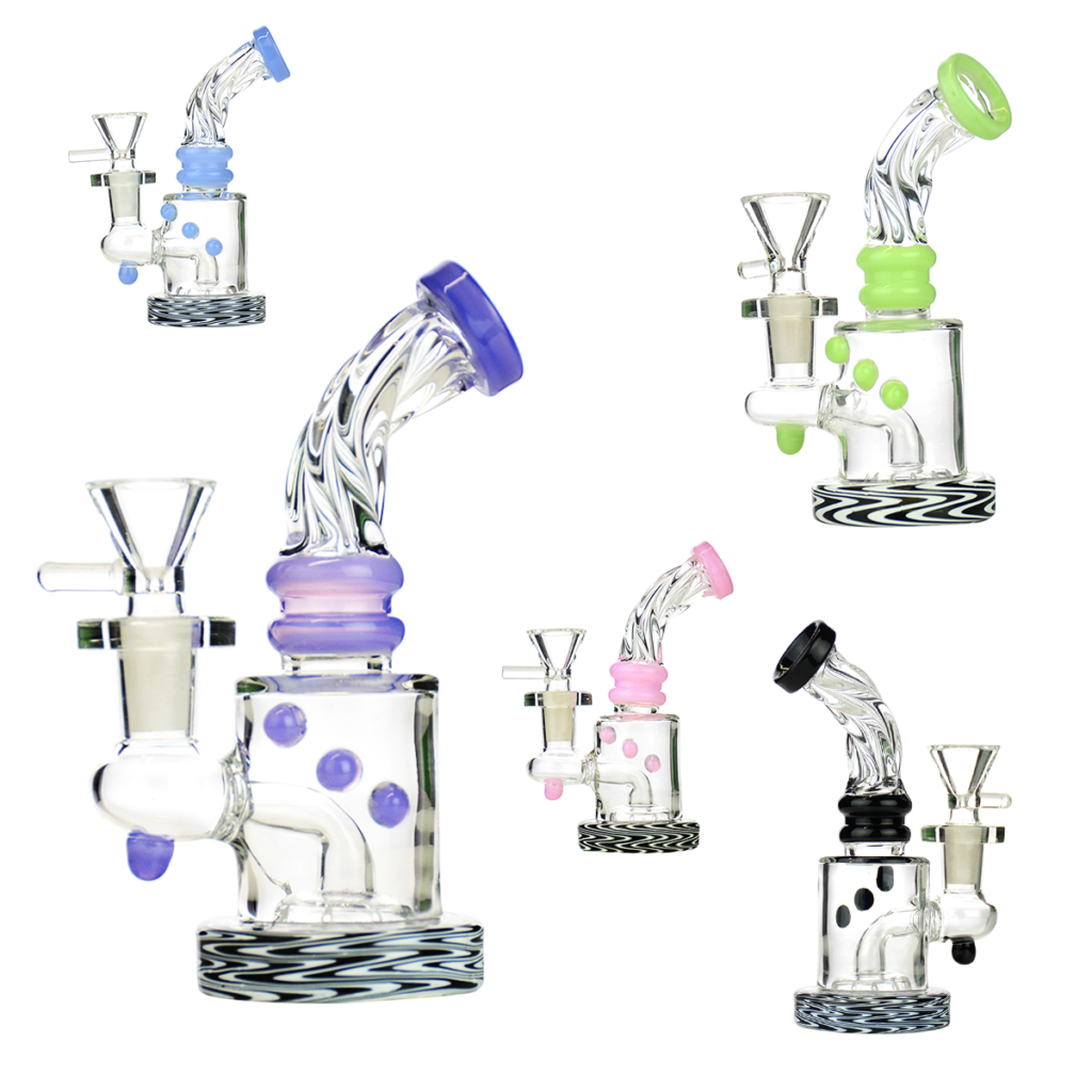 Compact 5.5″ Wig Wag Water Pipe with 14mm Bowl
