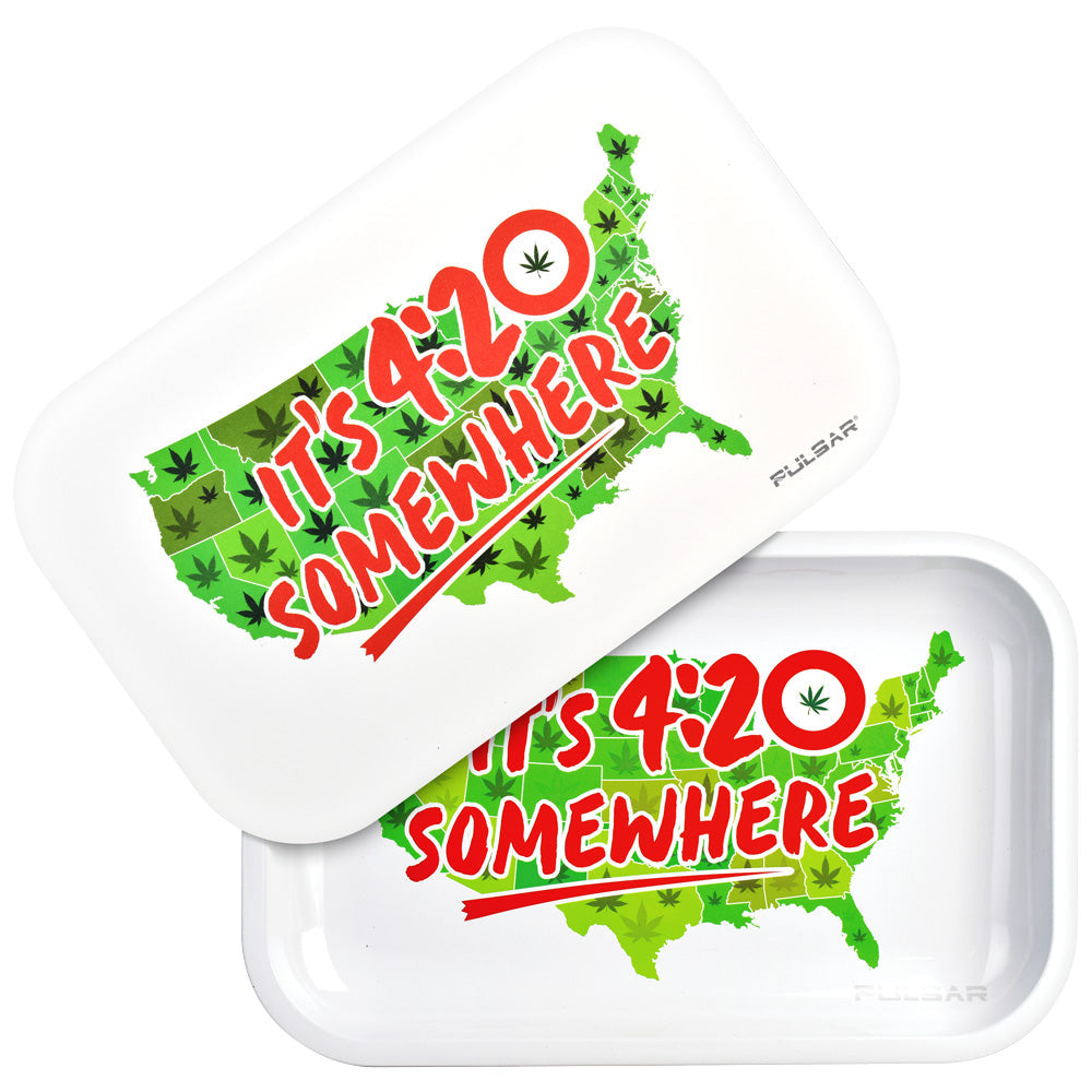 Pulsar Metal Rolling Tray w/ Lid | 420 Somewhere
