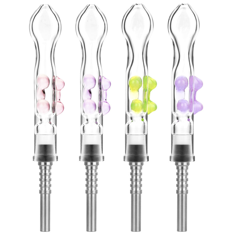 Flat Pinch Dab Straw w/ Titanium Tip – 6″ / Colors Vary